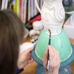 Mia Sarosi at work in her studio 2016